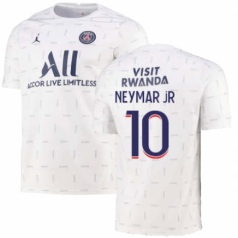 Белая предматчевая футболка NEYMAR JR ПСЖ 2021-2022