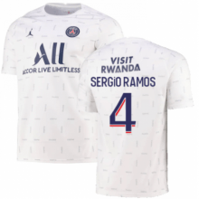 Белая пре-матчевая футболка SERGIO RAMOS ПСЖ 2021-2022